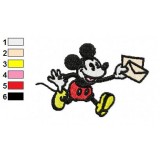 Mickey Mouse Postman Embroidery Design